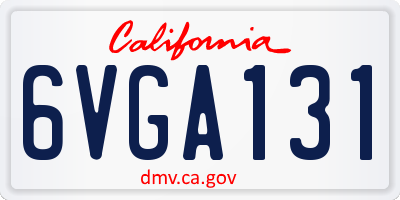 CA license plate 6VGA131