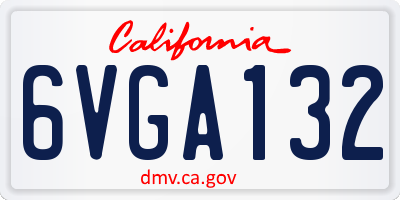 CA license plate 6VGA132