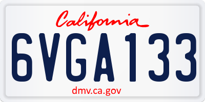 CA license plate 6VGA133
