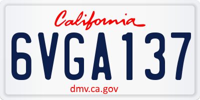 CA license plate 6VGA137