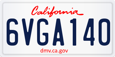 CA license plate 6VGA140