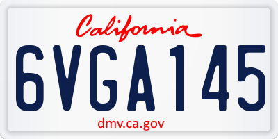 CA license plate 6VGA145