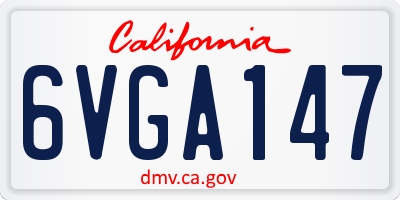 CA license plate 6VGA147