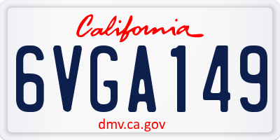 CA license plate 6VGA149