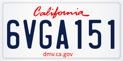 CA license plate 6VGA151