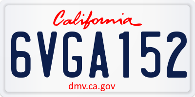 CA license plate 6VGA152
