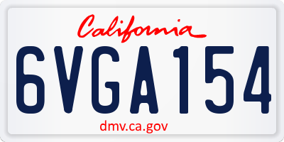 CA license plate 6VGA154
