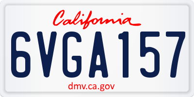 CA license plate 6VGA157
