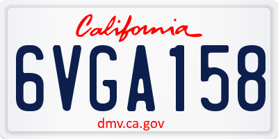 CA license plate 6VGA158