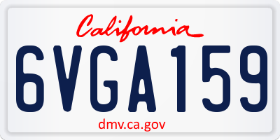 CA license plate 6VGA159