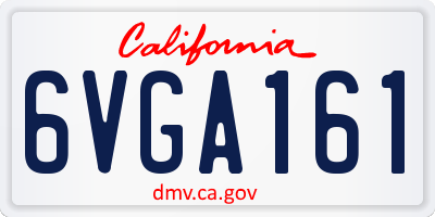 CA license plate 6VGA161