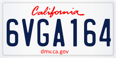 CA license plate 6VGA164