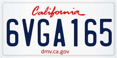 CA license plate 6VGA165
