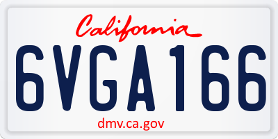 CA license plate 6VGA166