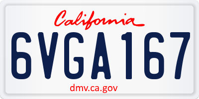 CA license plate 6VGA167