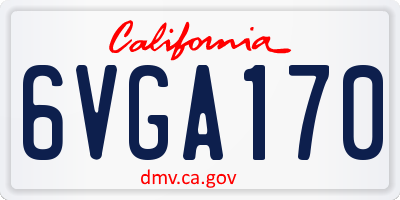CA license plate 6VGA170
