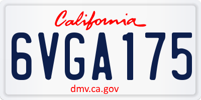 CA license plate 6VGA175