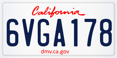 CA license plate 6VGA178