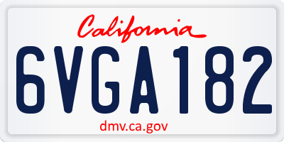 CA license plate 6VGA182