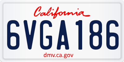 CA license plate 6VGA186
