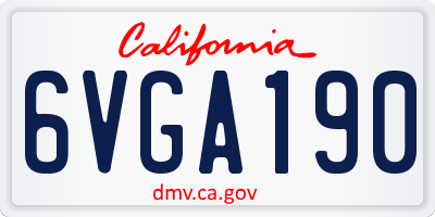 CA license plate 6VGA190