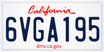 CA license plate 6VGA195