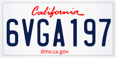 CA license plate 6VGA197