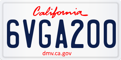 CA license plate 6VGA200