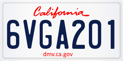 CA license plate 6VGA201