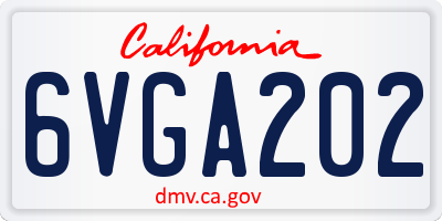 CA license plate 6VGA202