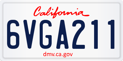 CA license plate 6VGA211