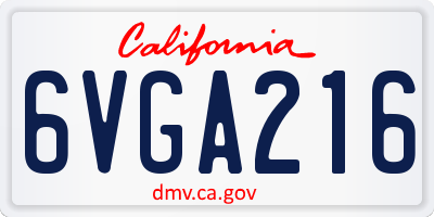 CA license plate 6VGA216