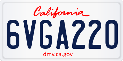 CA license plate 6VGA220