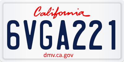 CA license plate 6VGA221