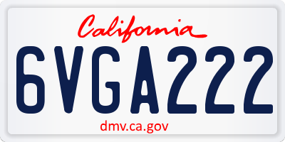 CA license plate 6VGA222