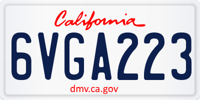 CA license plate 6VGA223
