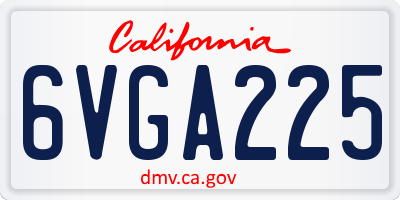CA license plate 6VGA225
