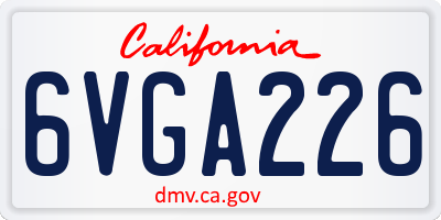 CA license plate 6VGA226
