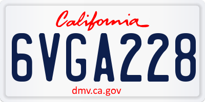 CA license plate 6VGA228