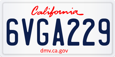 CA license plate 6VGA229