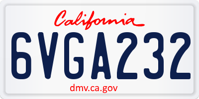 CA license plate 6VGA232
