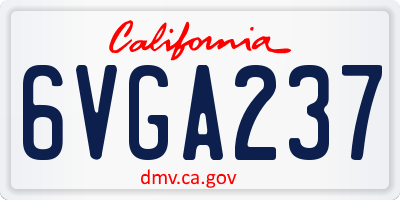 CA license plate 6VGA237