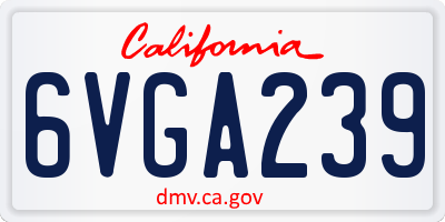 CA license plate 6VGA239