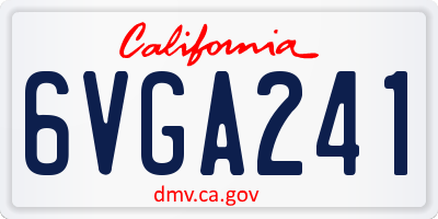 CA license plate 6VGA241