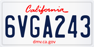 CA license plate 6VGA243