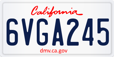 CA license plate 6VGA245