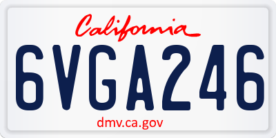 CA license plate 6VGA246