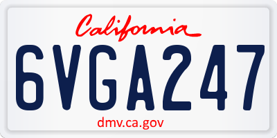 CA license plate 6VGA247