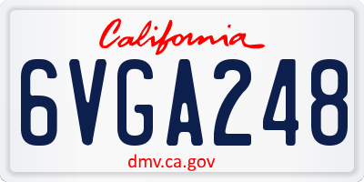 CA license plate 6VGA248