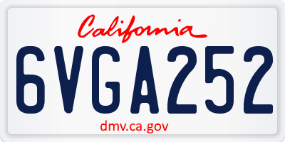 CA license plate 6VGA252